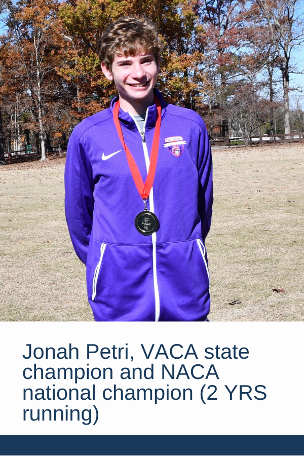 Jonah Petri, VACA state champion and NACA national champion, 2 years running
