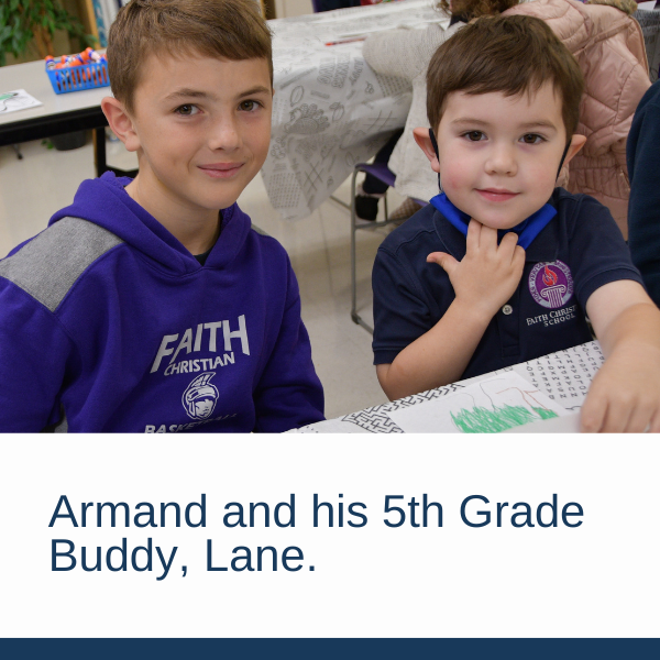 Armand and his 5th Grade FCS Buddy