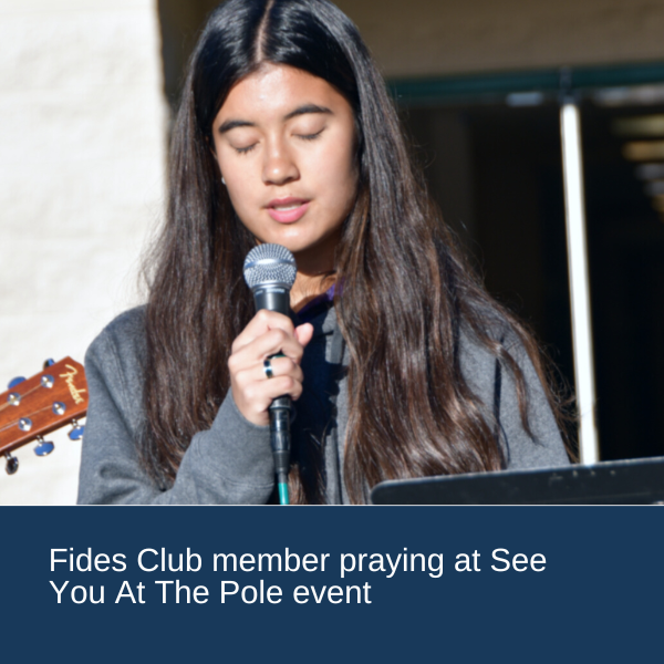 Fides Club member praying at See You At The Pole