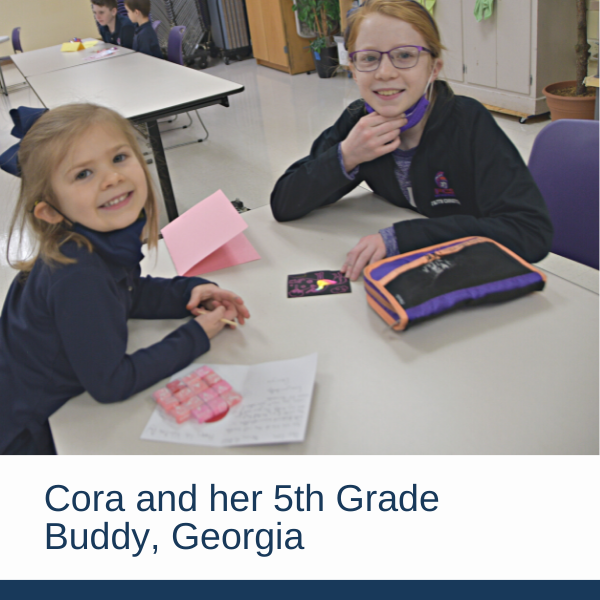 Cora and her 5th Grade Buddy, Georgia