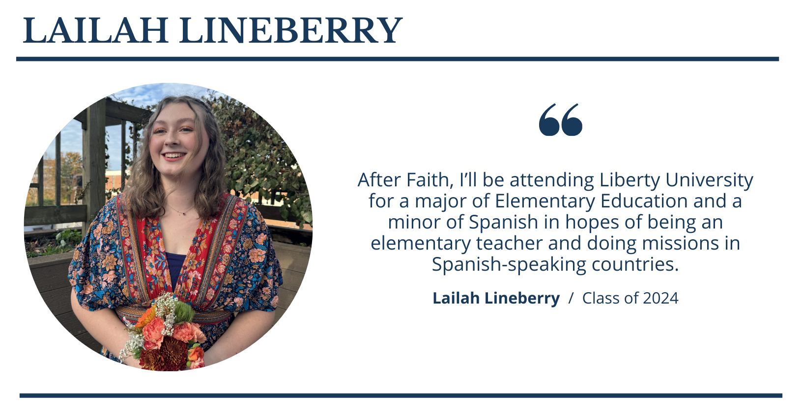Lailah Lineberry Spotlight Header | FCS Senior Spotlights