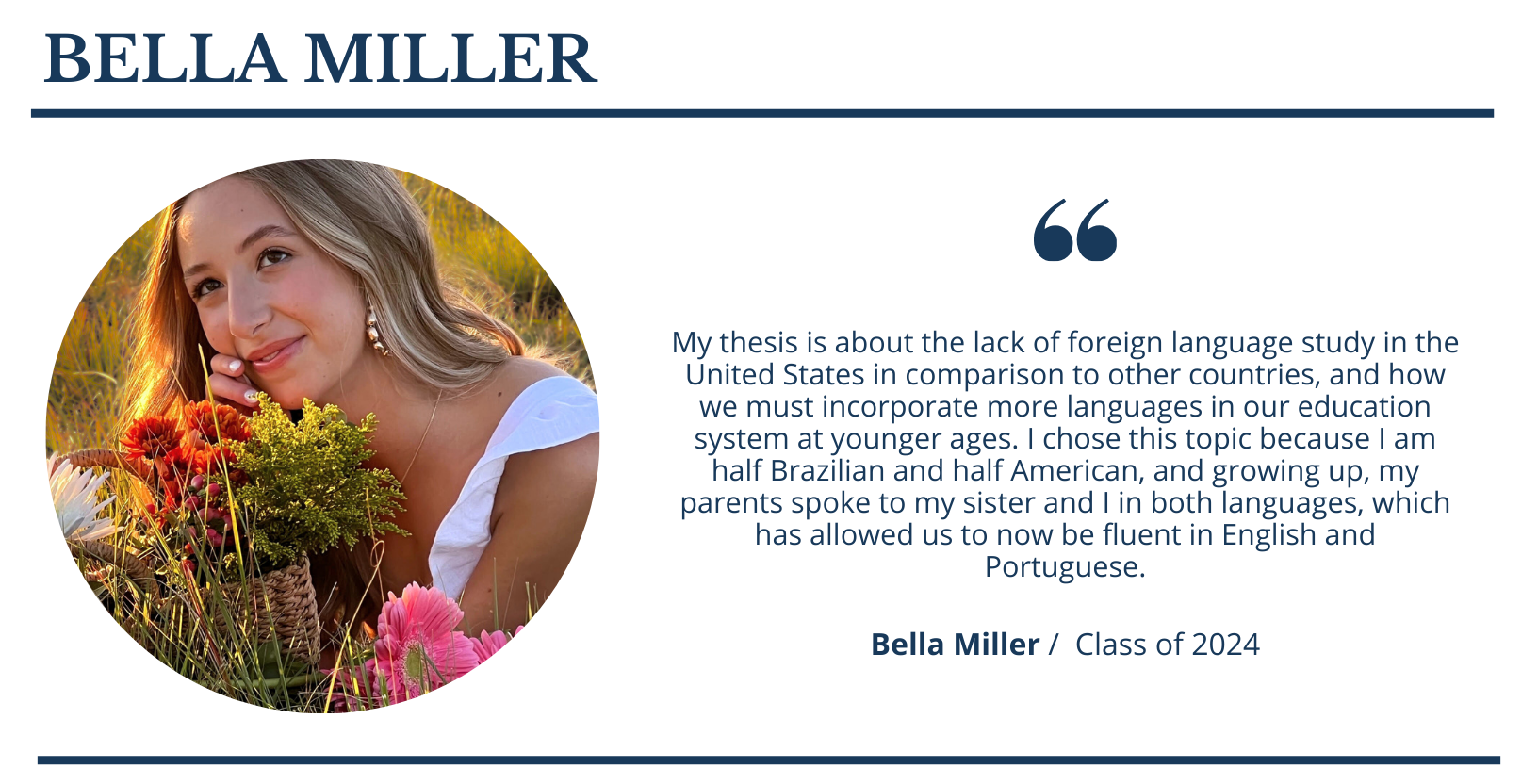 Bella Miller Spotlight Header | FCS Senior Spotlights