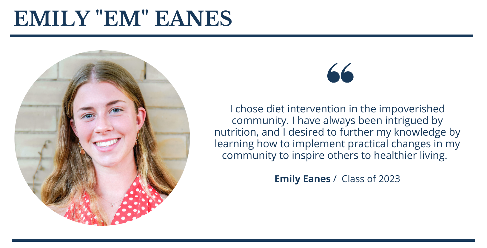 Emily Eanes  |  FCS Senior Spotlight Header