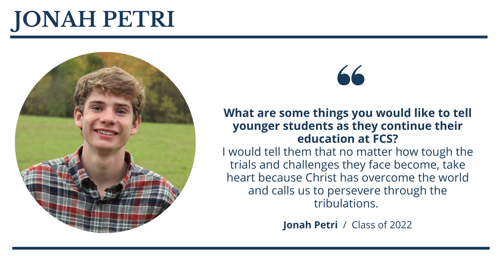 JONAH PETRI  |  Faith Christian School Class of 2022