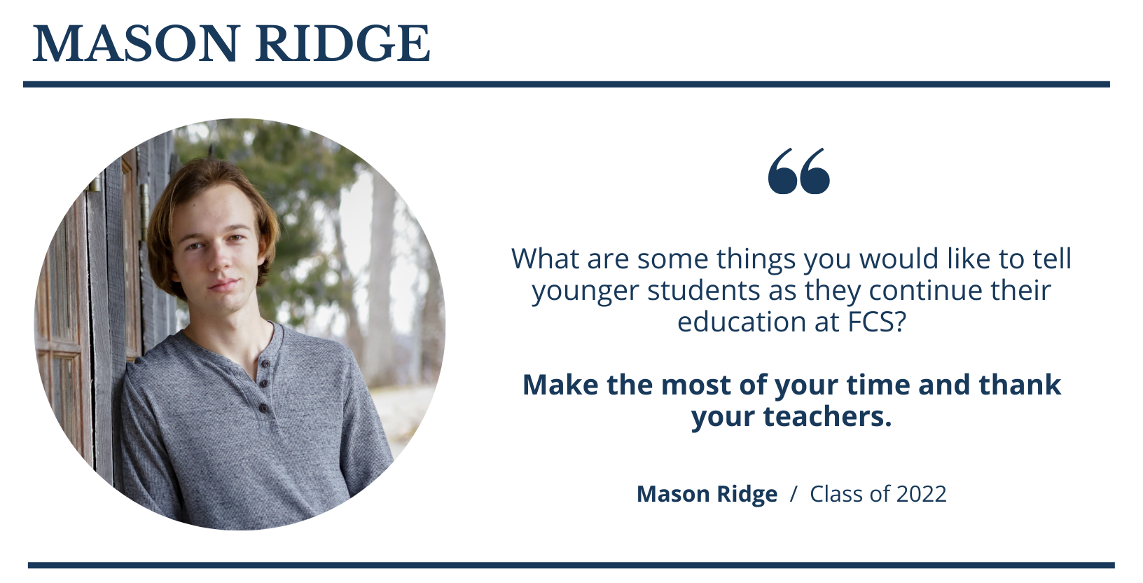 MASON RIDGE  |  Faith Christian School Class of 2022