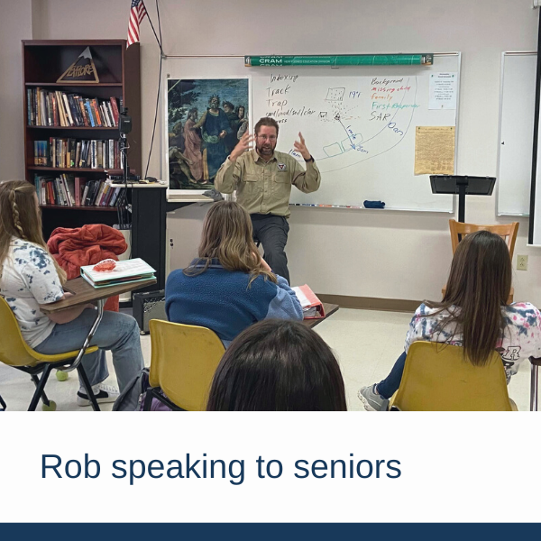 Rob answering Seniors' questions  |  Faith Christian School Life